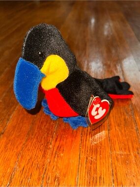 Korean TY Kiwi Beanie Baby Toucan Bird 1st Gen Tush Tag 3rd Gen Swing Tag